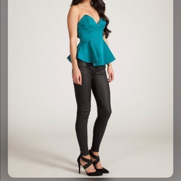 Keepsake the Label Stolen Hearts Teal Green Strapless Top Size XS - Picture 6 of 12